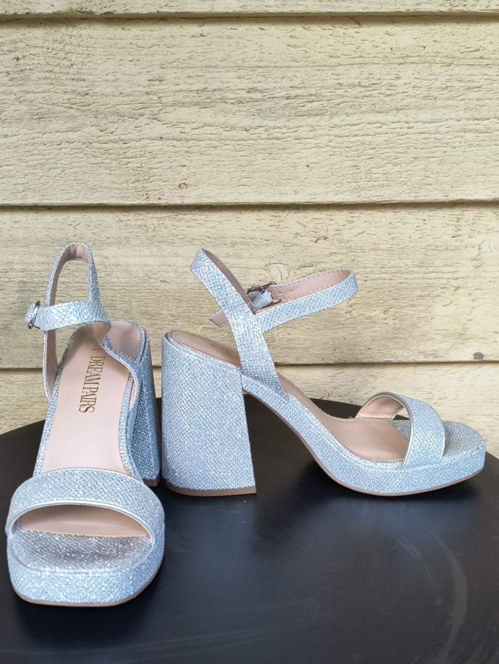 Dreampairs Thick Sole Open Toe Ankle Strap High Heels